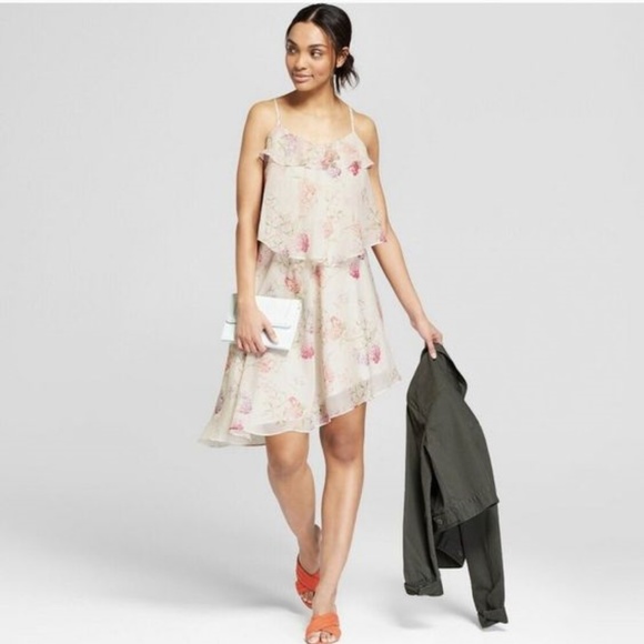 a new day Dresses & Skirts - NEW Floral Sleeveless Ruffle Asymmetrical Dress C8
